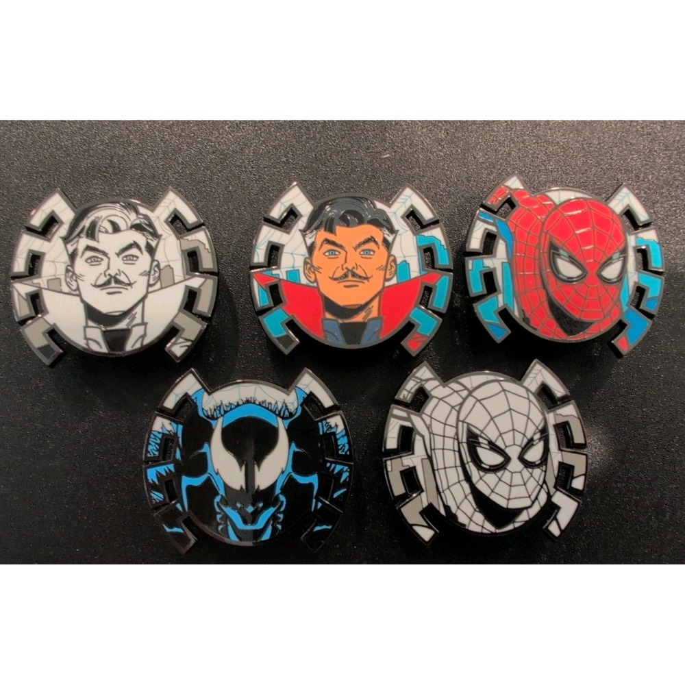 Figpin Mystery Mini Friendly Neighborhood Spiderman Rare And Common Set Of 5